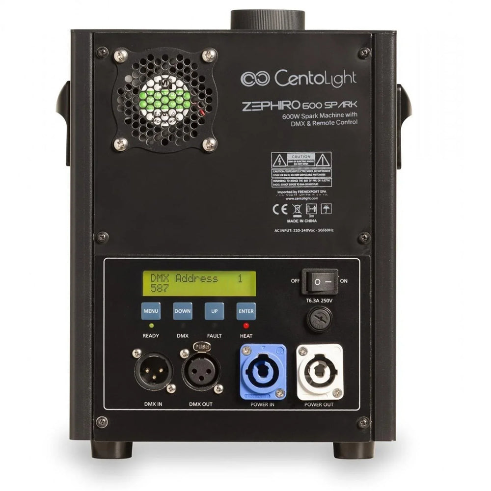 Centolight Zephiro 600 Spark 600W Cold Spark Machine with DMX & Remote Control - DY Pro Audio