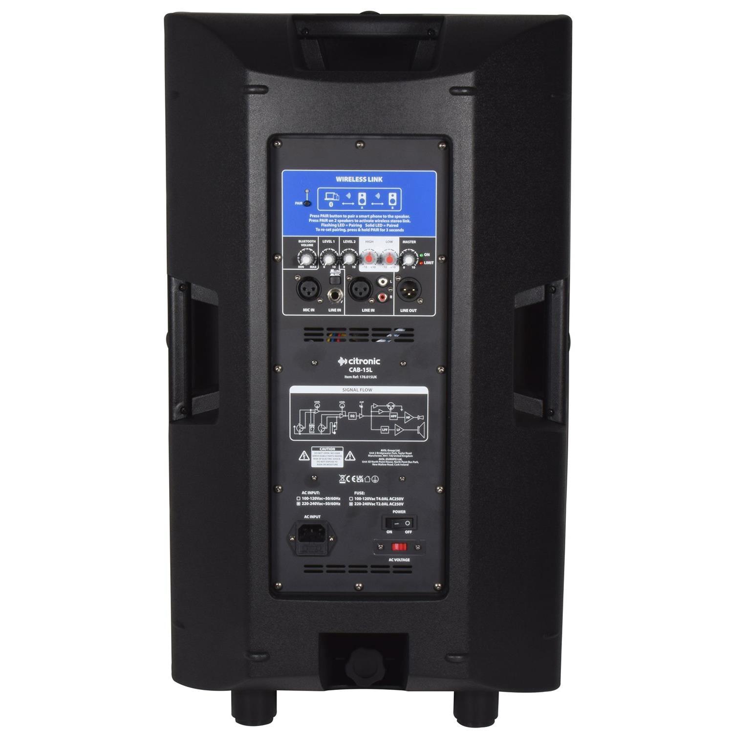 Citronic CAB-15L 15" 1400w Active Speaker - DY Pro Audio