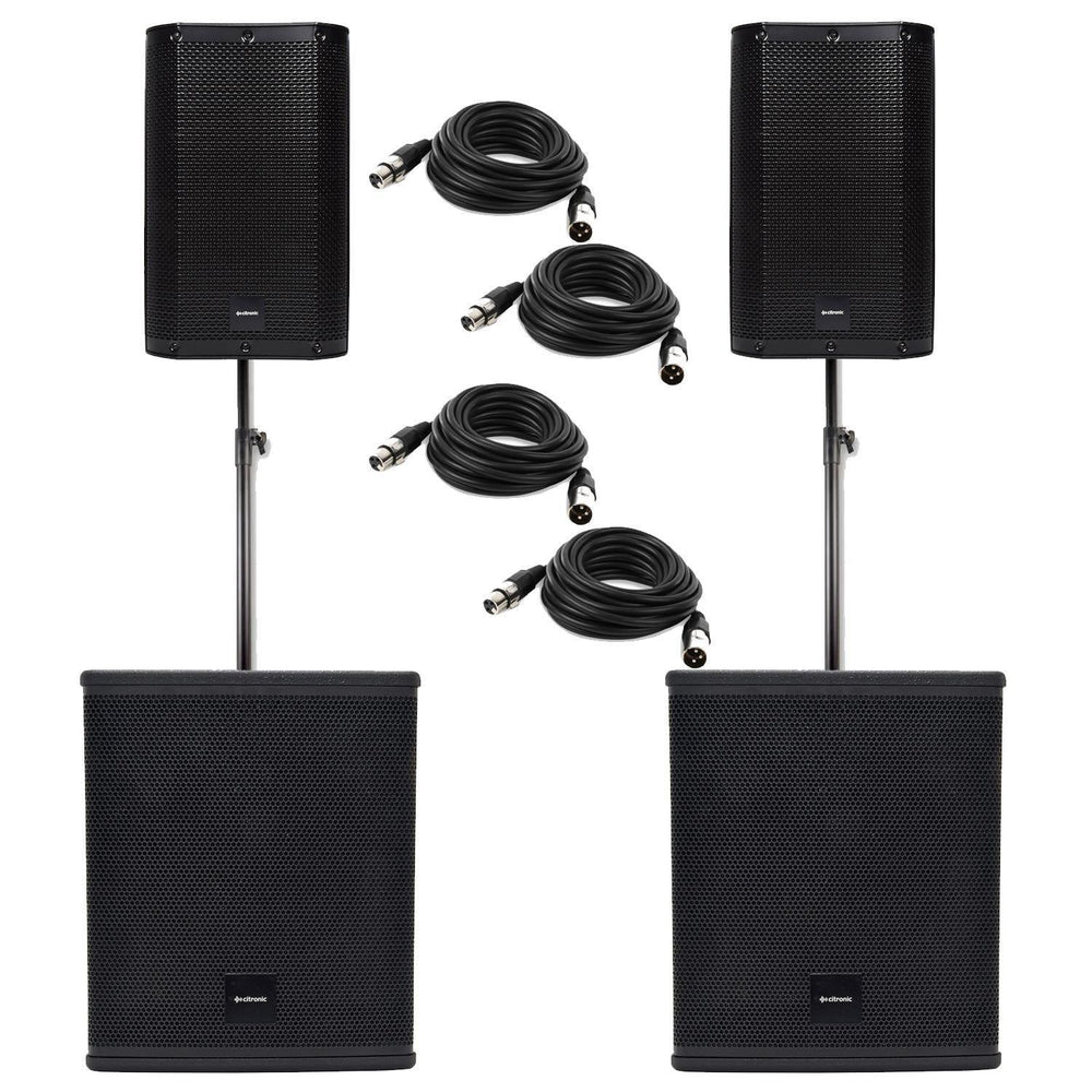 Citronic CASA-10A and CASA 12BA 4500W Active Speaker Bundle - DY Pro Audio