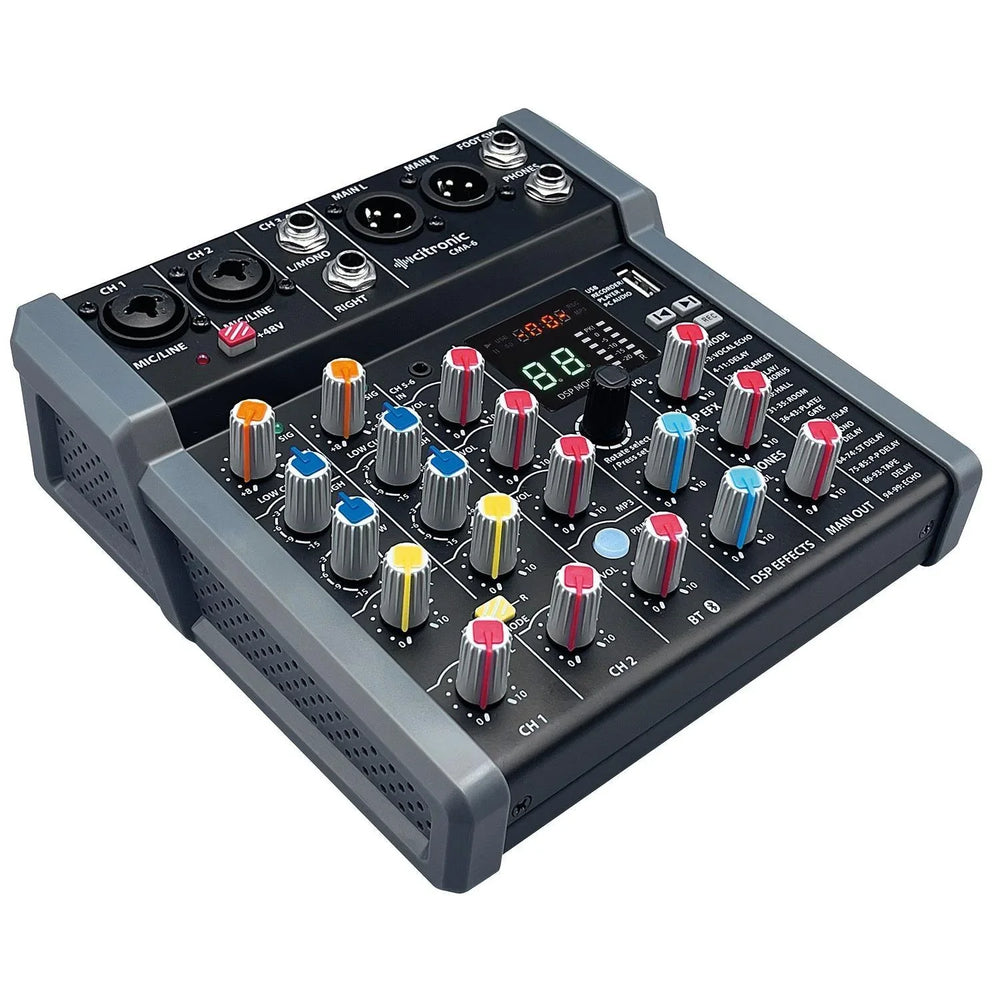 Citronic CMA-6 Compact Mixer with DSP FX and BT/USB - DY Pro Audio