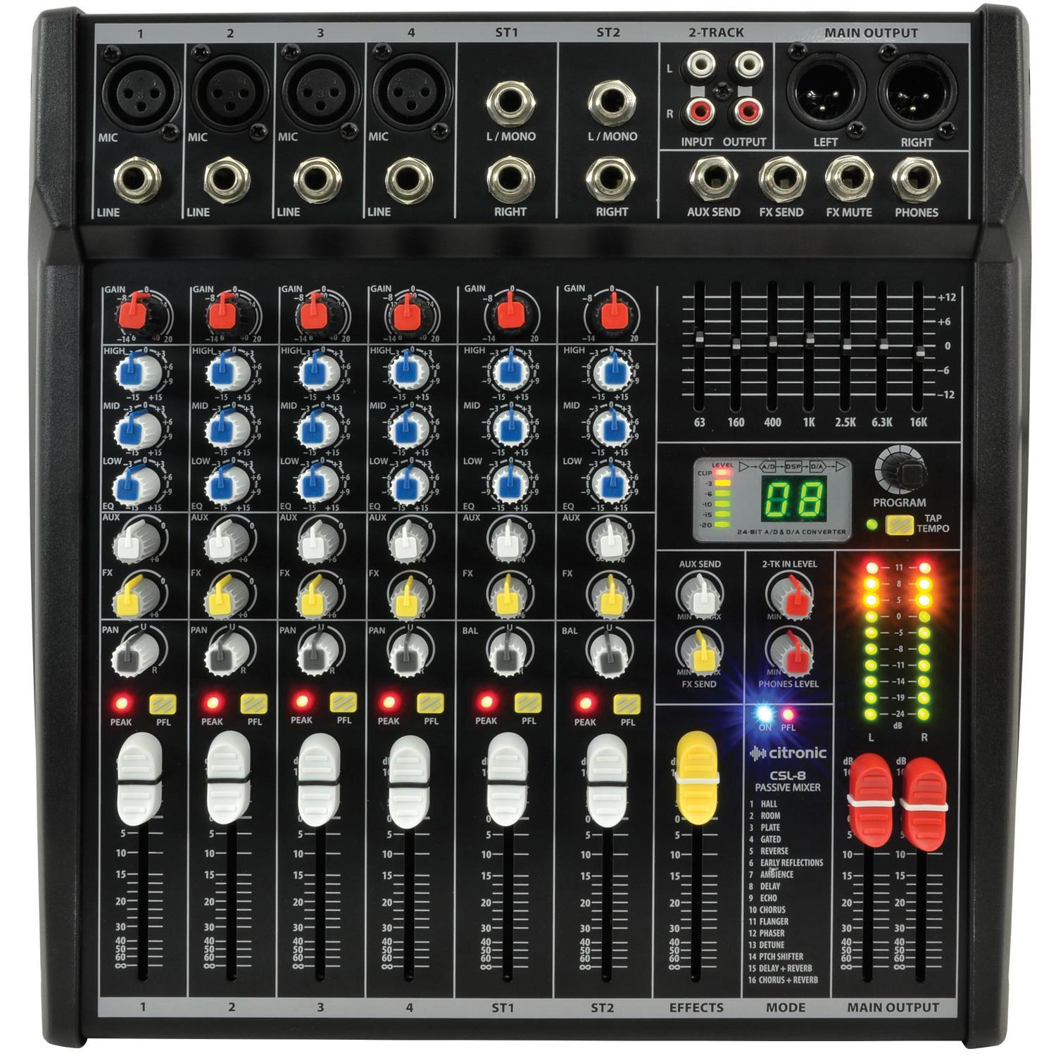 Citronic CSL-8 8 Channel Mixing Desk - DY Pro Audio