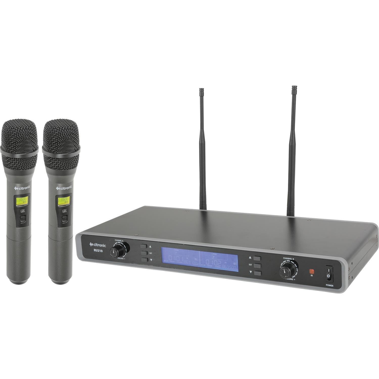 Citronic RU210-H Dual Multi-UHF Handheld Wireless Mic System - DY Pro Audio