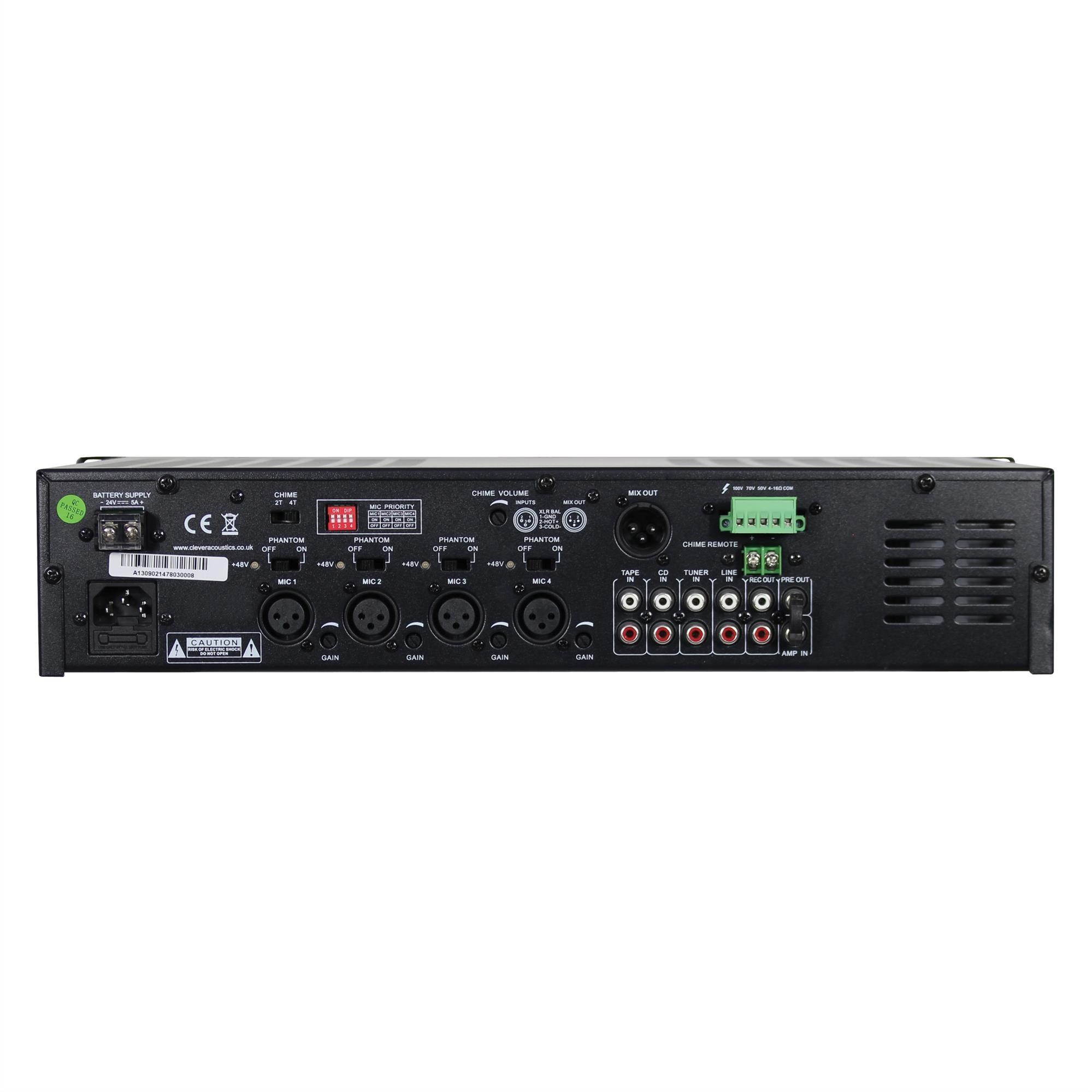 Clever Acoustics MA 3120 100v 120w Mixer Amplifier - DY Pro Audio