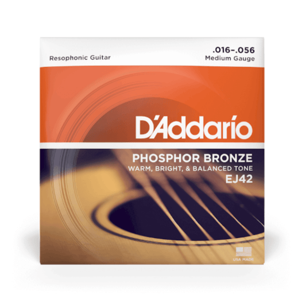 D'Addario EJ42 resophonic acoustic guitar strings 16-56 phosphor bronze
