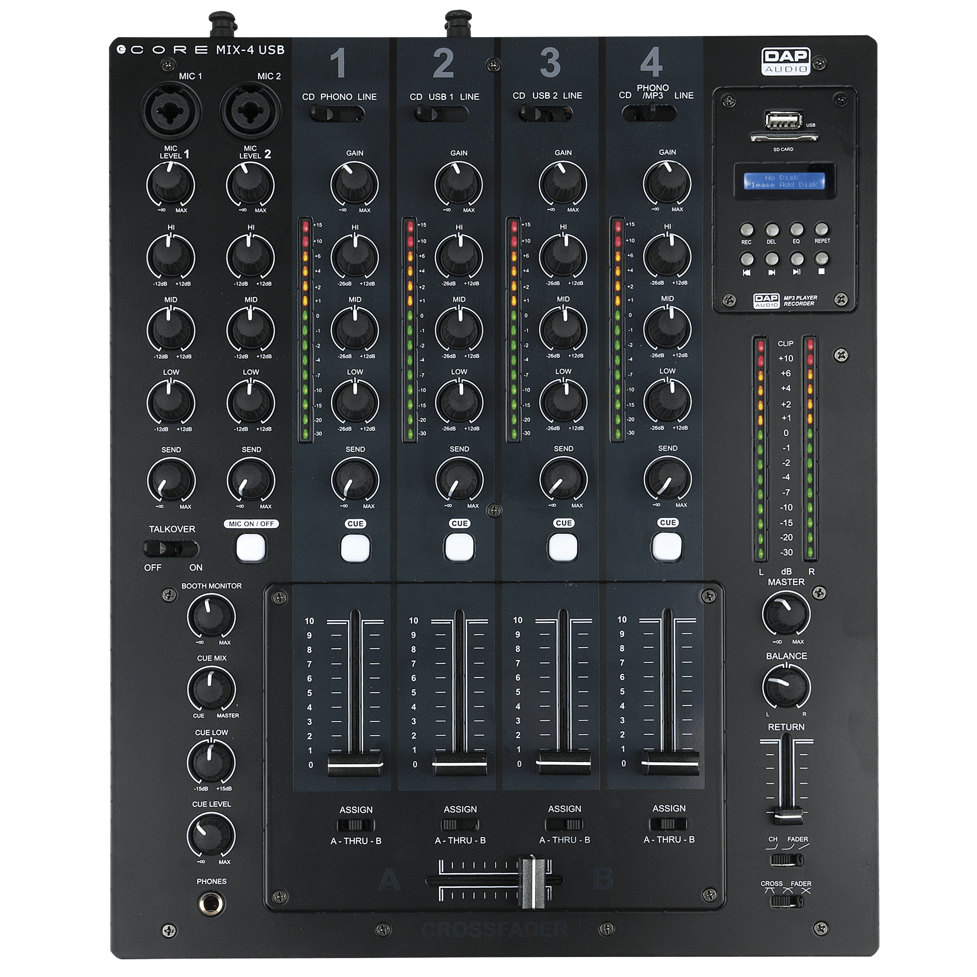 DAP CORE MIX-4 USB 4-channel DJ mixer with USB interface