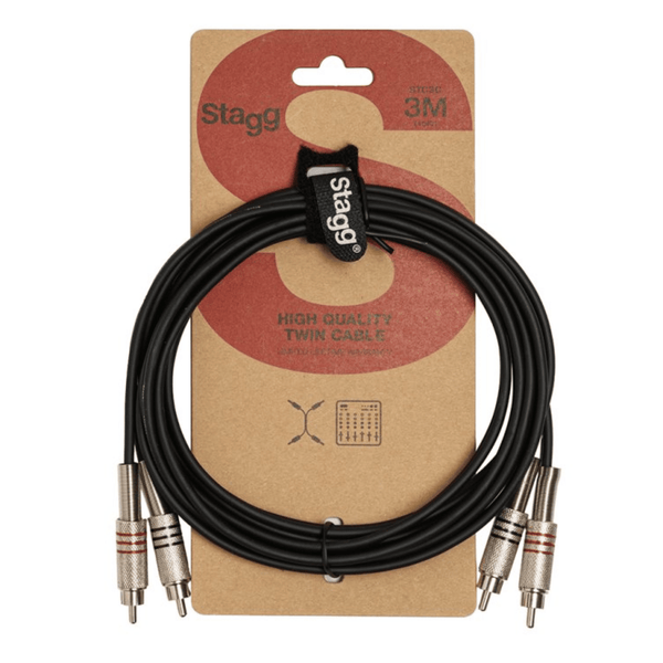 Stagg STC3C Twin RCA To Twin RCA Cable 3m