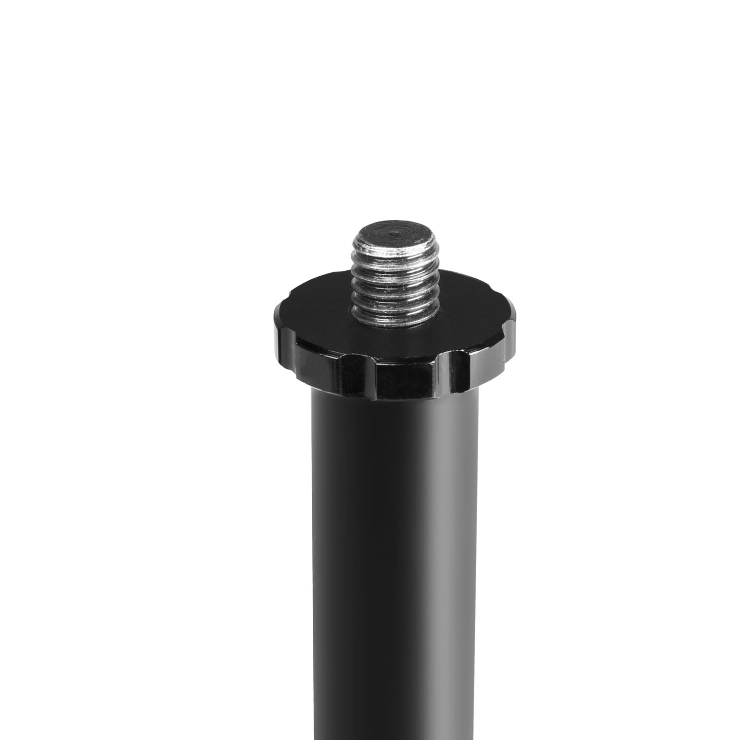 Gravity MS T 01 B table-top microphone stand holding a condenser microphone