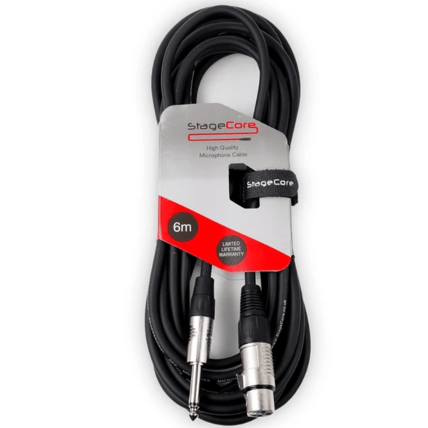 StageCore 6m Black Female XLR to Mono Jack Cable