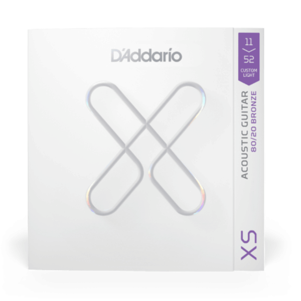 D'Addario 11-52 Custom Light, XS 80/20 Bronze Coated Acoustic Guitar Strings