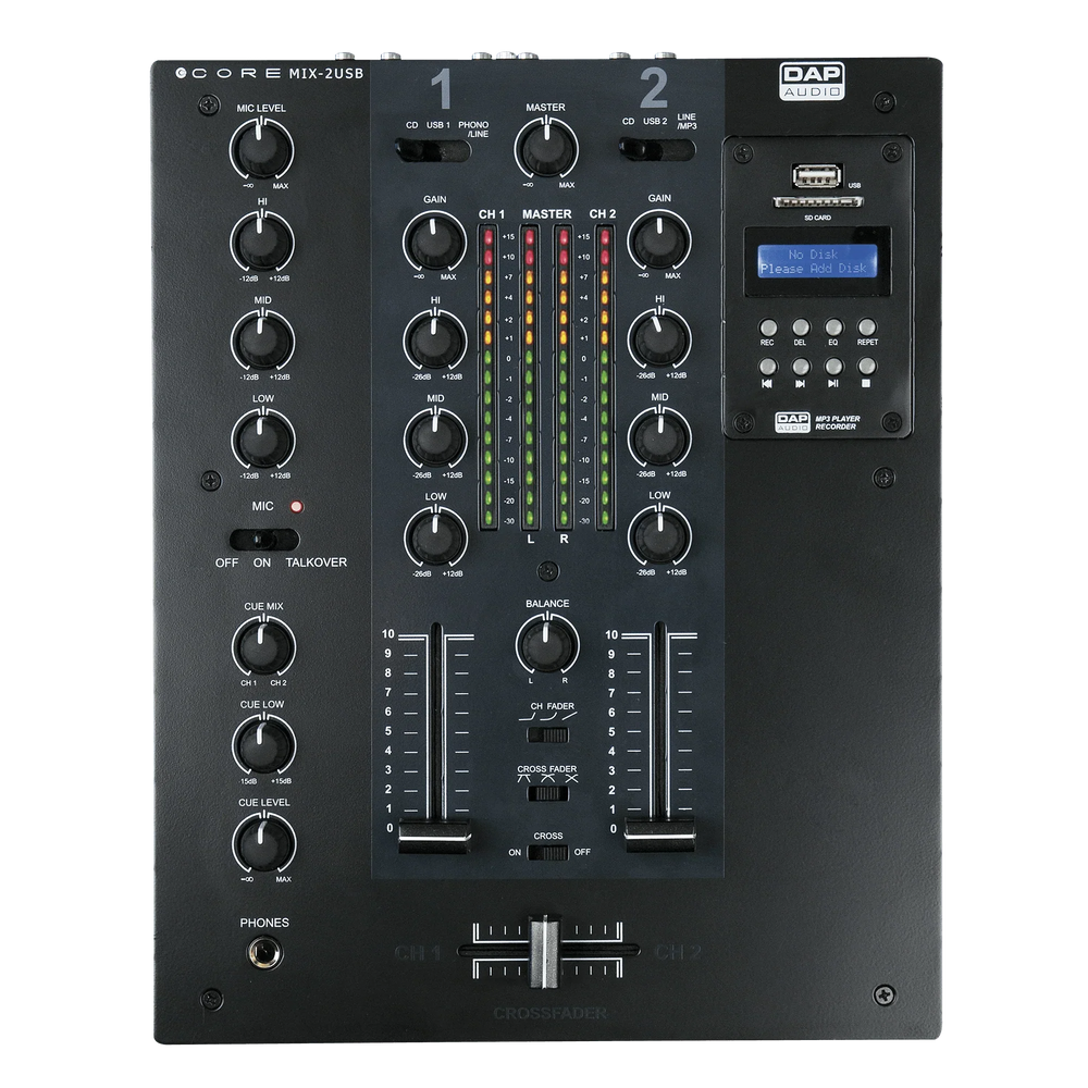 DAP CORE MIX-2 USB 2-channel DJ mixer with USB interface - DY Pro Audio