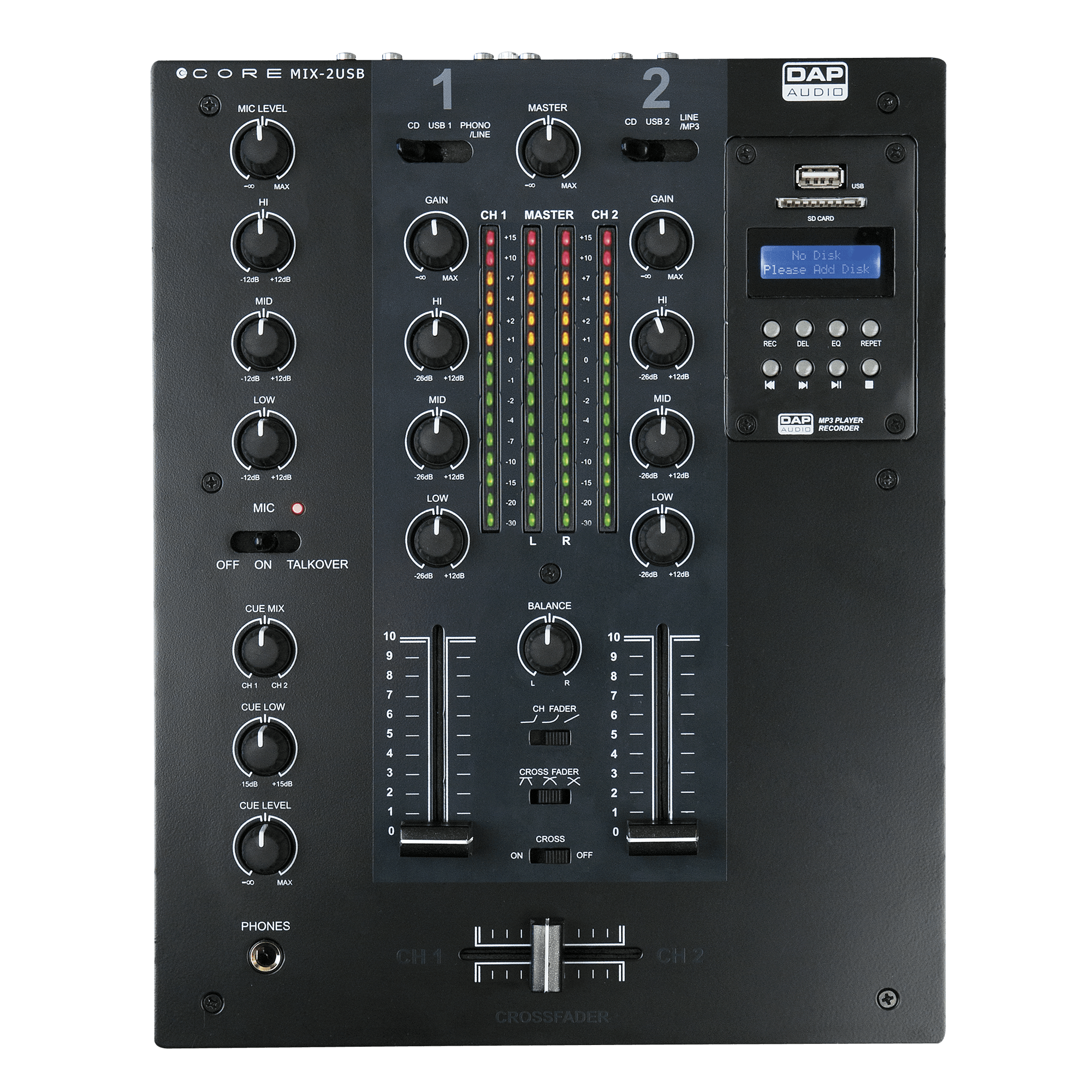 DAP CORE MIX-2 USB 2-channel DJ mixer with USB interface - DY Pro Audio