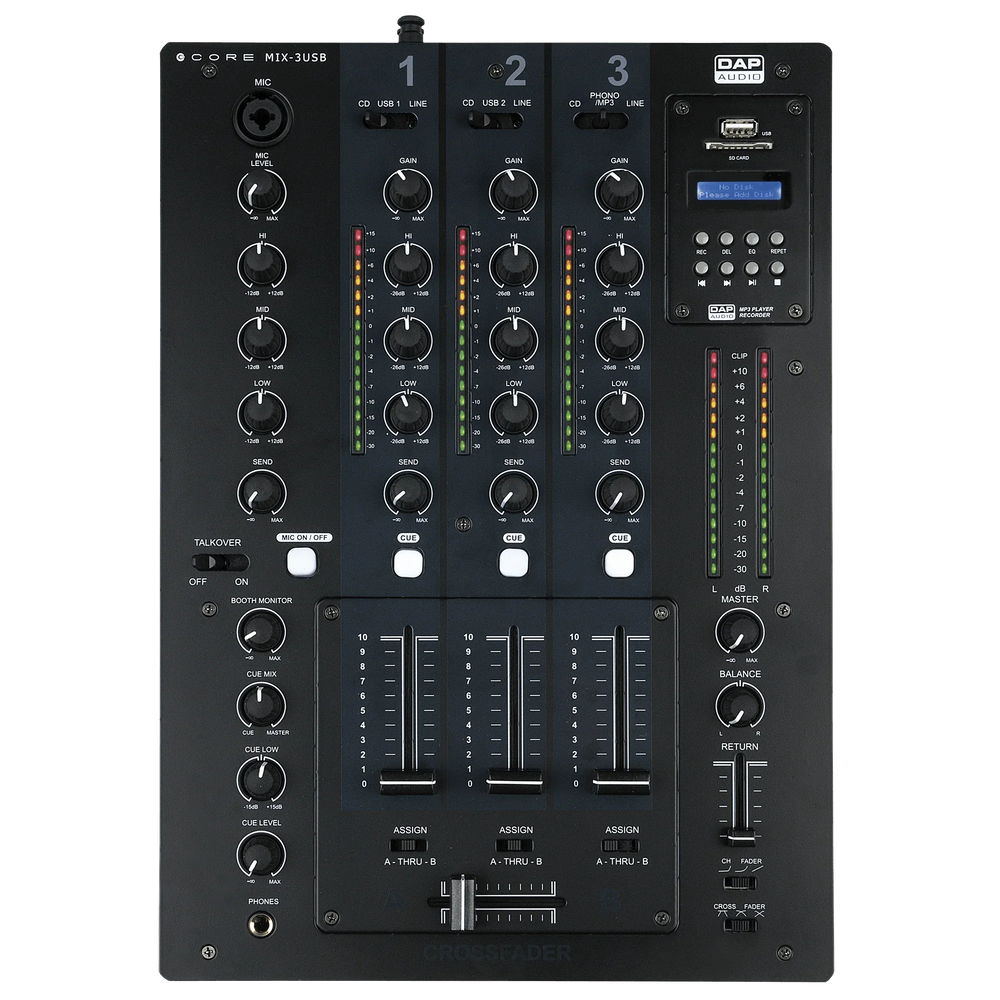 DAP CORE MIX-3 USB 3-channel DJ mixer with USB interface - DY Pro Audio