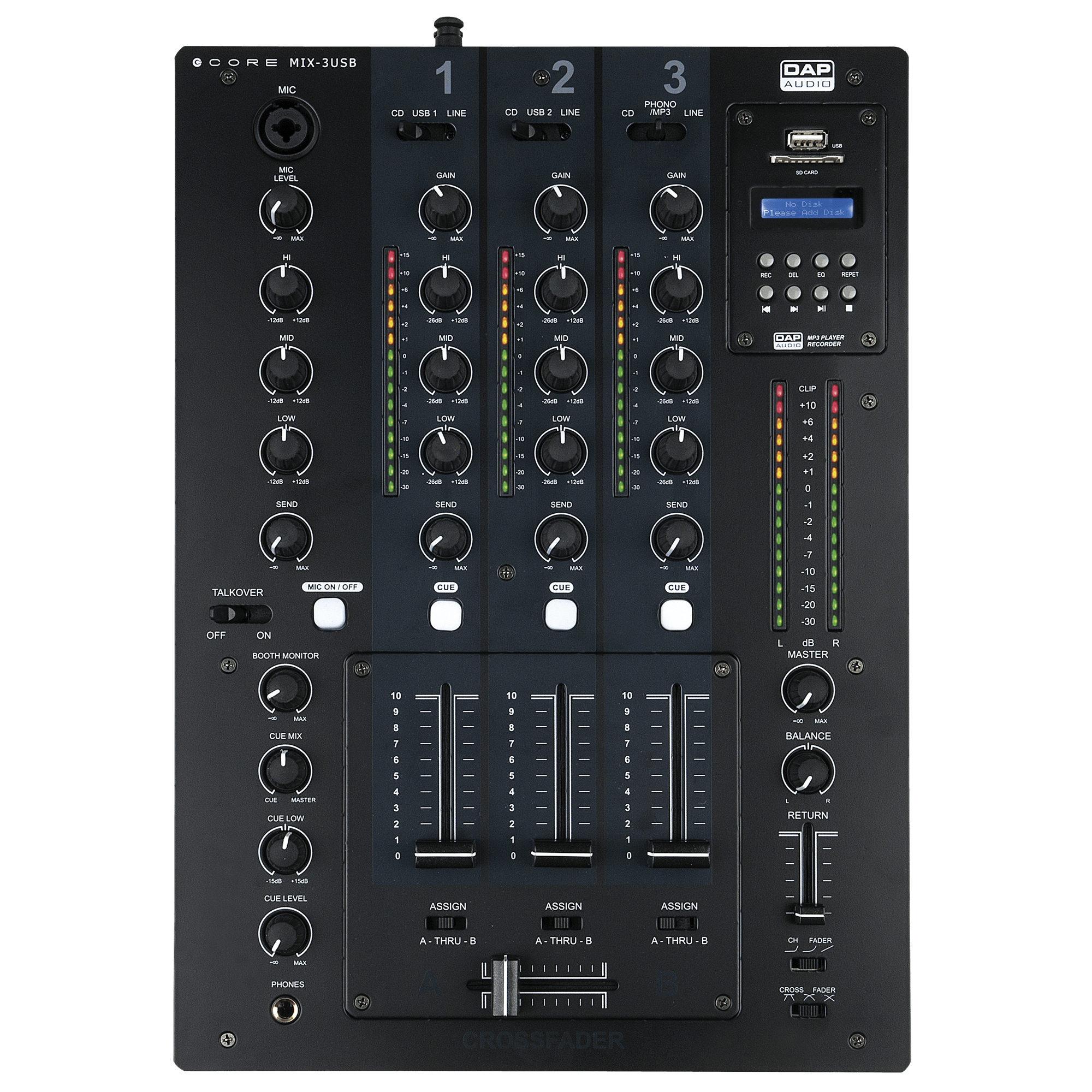 DAP CORE MIX-4 USB 4-channel DJ mixer with USB interface - DY Pro Audio