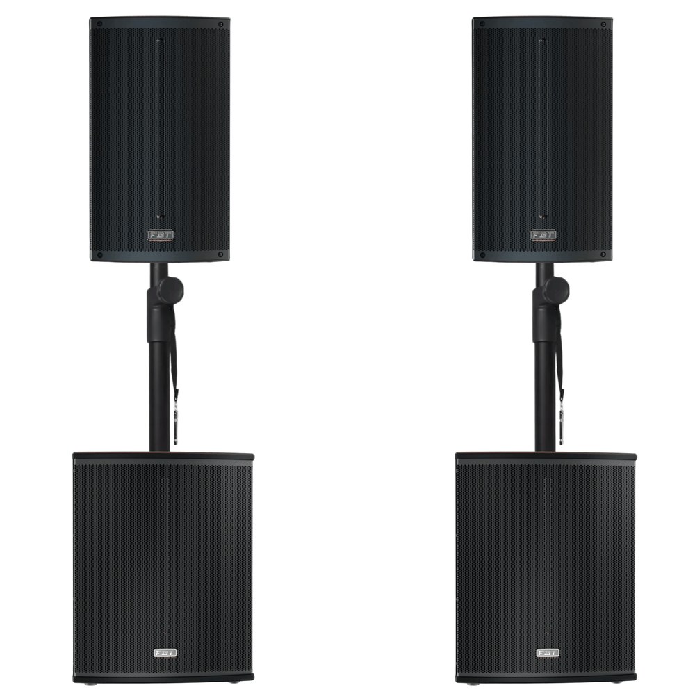 2 x FBT X-Lite 108A & X-SUB 112SA Speaker Bundle