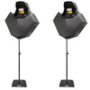 2 x Equinox Helix Evo XP Black 150w Barrel Effect Light with Stands