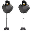 2 x Equinox Helix Evo XP Black 150w Barrel Effect Light with Stands