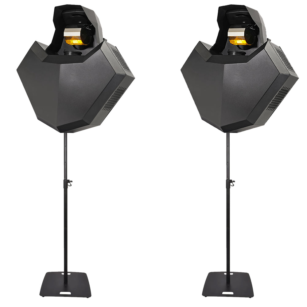 2 x Equinox Helix Evo XP Black 150w Barrel Effect Light with Stands