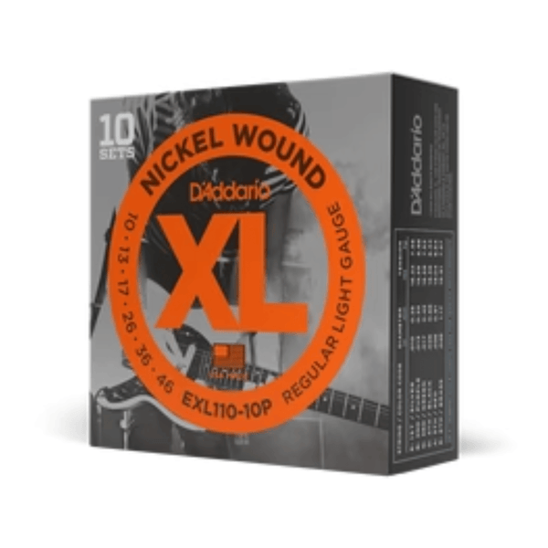 D'Addario EXL110-10P Pro 10 Set Pack Electric Guitar Strings 10-46