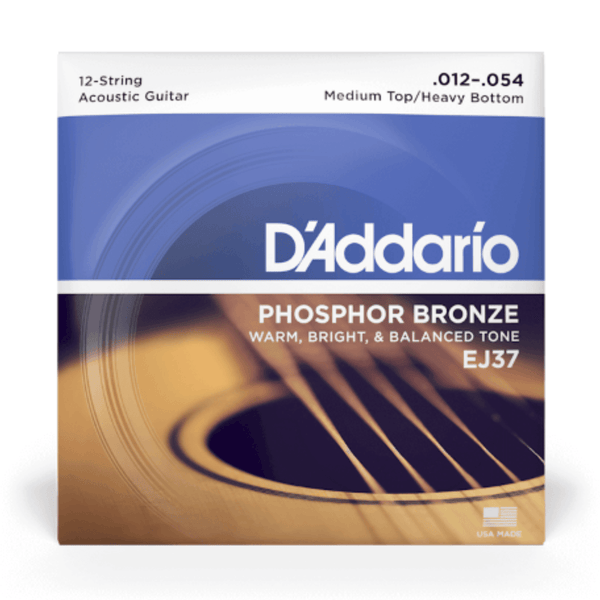 D'Addario EJ37 12-54 phosphor bronze 12-string acoustic guitar strings pack