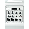 Mobile Wedding DJ Setup White DJ Booth Pro, Direct 121MX, 1.5M Plinths, Fusion 120 Zoom Moving Heads