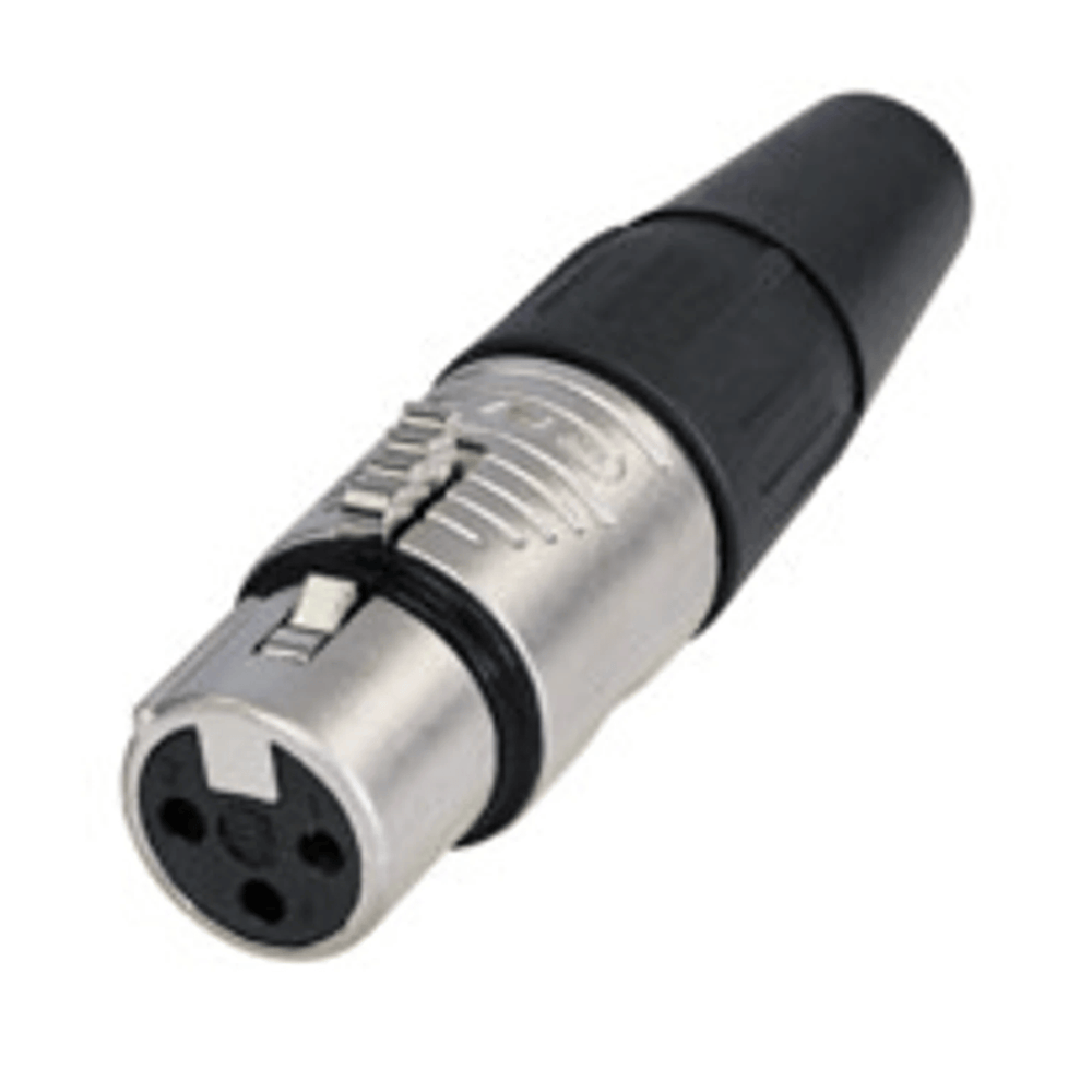 Rean RC3F Female XLR Silver Connector - High-quality, durable and perfect for professional audio equipment.