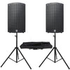 2 x HK Audio Sonar 112 Xi 1200w 12" Active Speaker With Speaker Stands