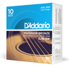 D'Addario 12-53 Light Phosphor Bronze Acoustic Guitar Strings 10-Pack
