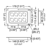 Penn Elcom D022Z recessed dish panel for eight D-Series connectors