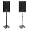 2 X Electro-Voice ZLX8P-G2 8" Active PA Speakers With Square Base Stands