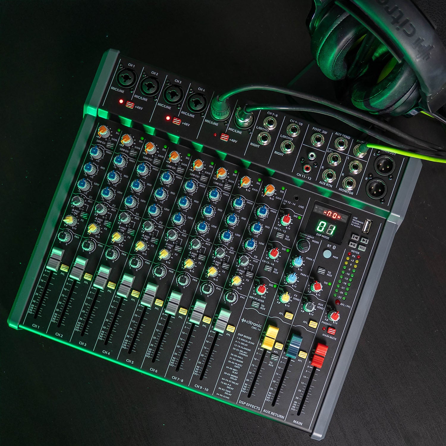 Citronic CMC-16 16 Channel Mixing Desk with USB Interface, and Bluetooth