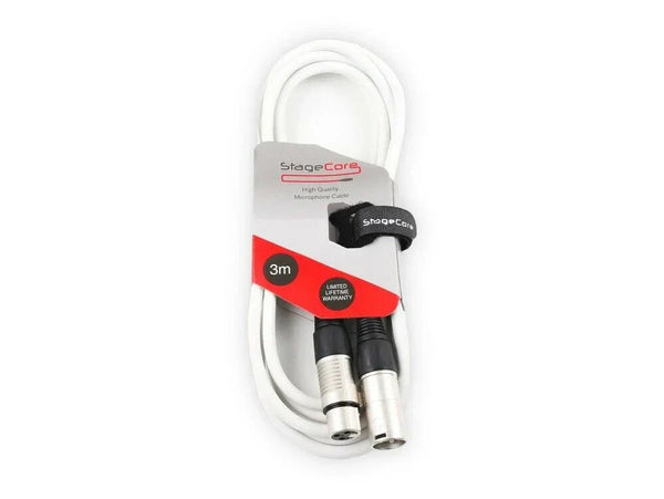 StageCore 3m White XLR Microphone Cable
