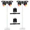2 x Chauvet DJ FLEXstand FX ILS White LED Square Base Stand with Chauvet GigBar Bridge Beam ILS
