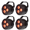 4 x QTX PAR12 3 x 4W LED RGBW DMX Par Can
