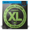 D'Addario EXL165-5 long-scale 5-string bass guitar strings, 45-135 gauge
