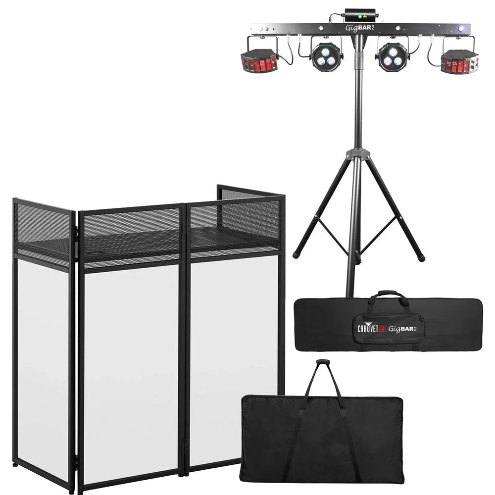 Ultimax DJ Combi Booth and Chauvet DJ Gig Bar 2.0 DJ Bundle