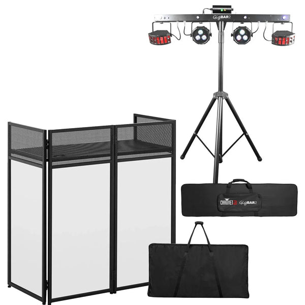 Ultimax DJ Combi Booth and Chauvet DJ Gig Bar 2.0 DJ Bundle