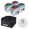 Equinox Colour Raider Lithium Battery Uplighter Pack (Chrome Housing)