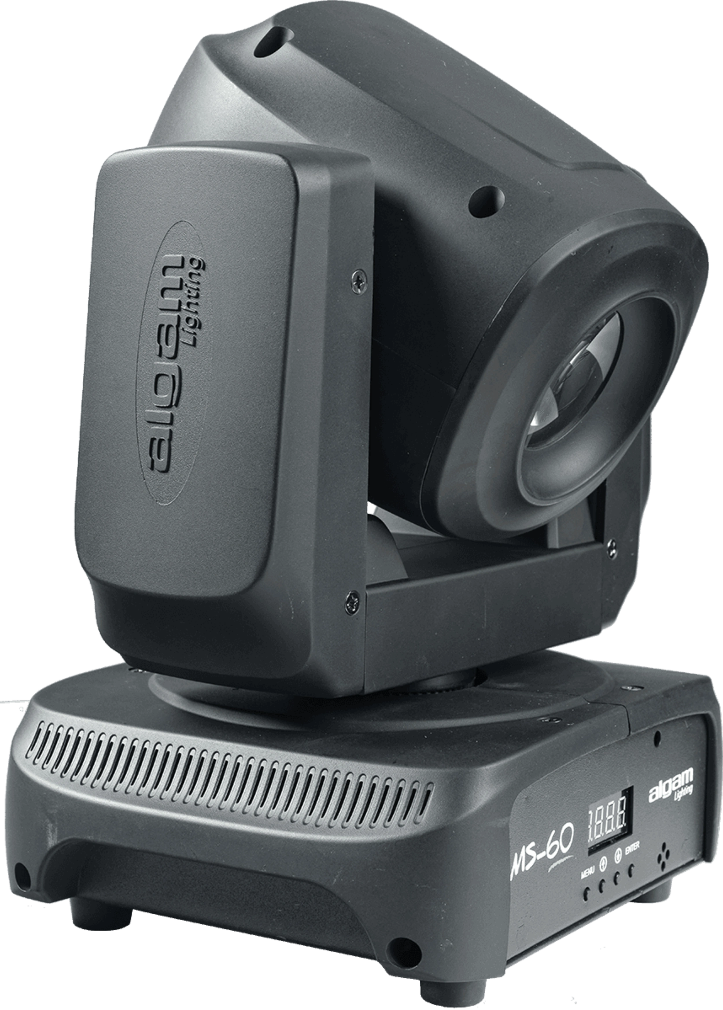Algam Lighting 60W LED Gobo Spot Moving Head with bright output and gobo effects for DJs and stage lighting