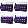 4 x Equinox UV Power Flood 24 x 3W Ultra-Violet LED Lights