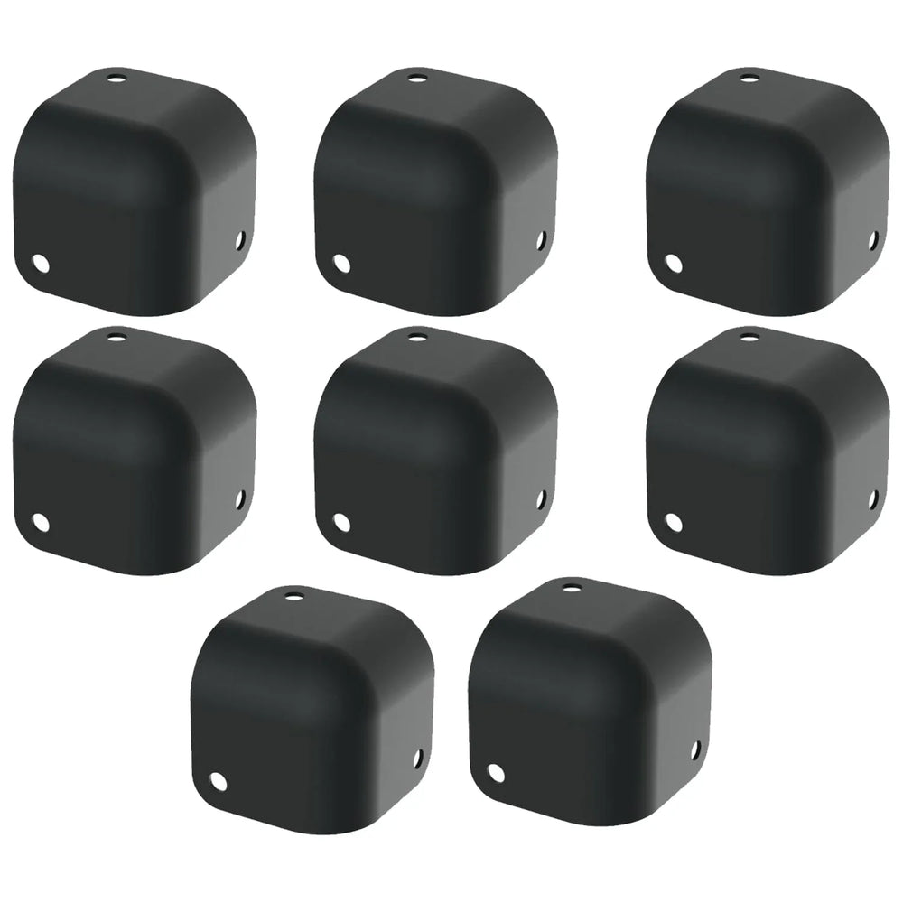 8 x Penn Elcom  Black Metal Cabinet Corner 3 Led 13mm Radius