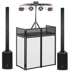 Ultimax DJ Combi Booth and Chauvet DJ Gig Bar 2.0 with Studiomaster Direct 121MX Speakers