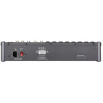 Rear panel of Citronic CMC-16 16-channel mixer showing XLR, line, and output connections