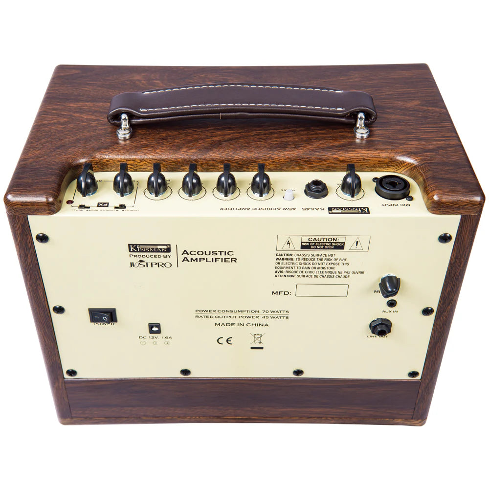 Kinsman KAA45 Kinsman 45w Acoustic Amp Mains Battery Power With Bluetooth Wood