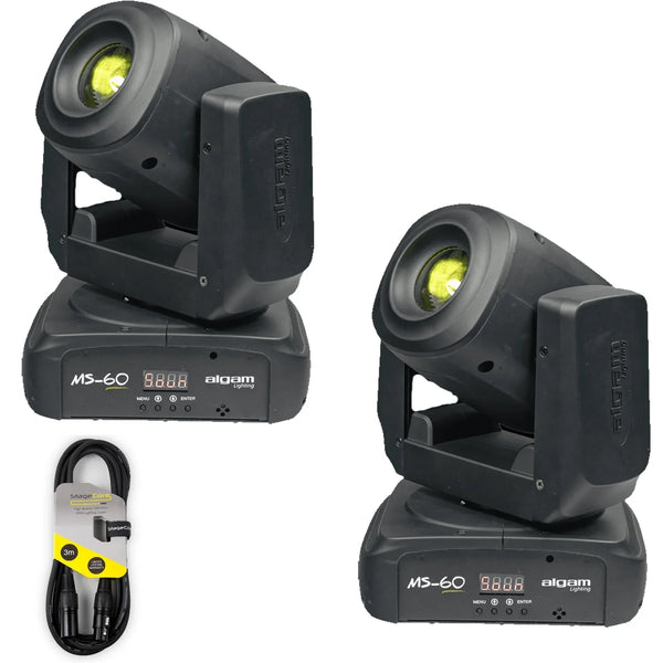 2 x Algam Lighting 60W LED Gobo Spot Moving Head
