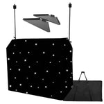 Ultimax DJ Booth Pro with white star cloth and corner shelves