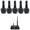 Q - Audio Silent Disco Bundle with 1 x Transmitter and 5 x Headphones