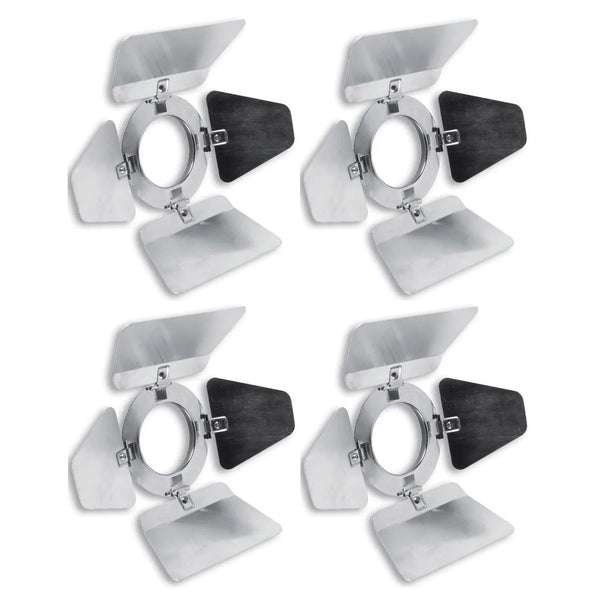4 x Pulse Chrome Par 16 Birdie Barn Doors Alloy Polished