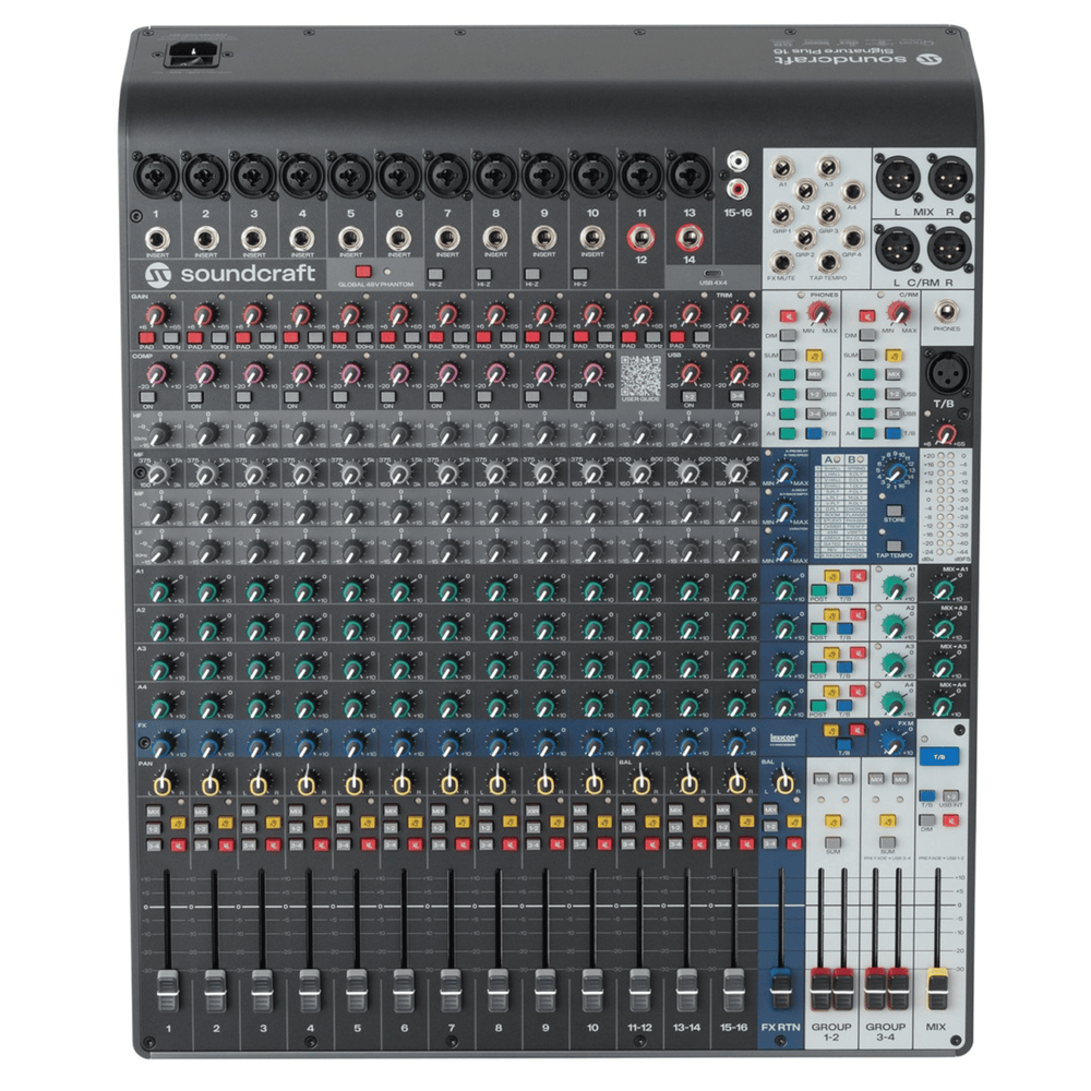 Soundcraft Signature Plus 16 Analog Mixer with Lexicon Effects and USB-C