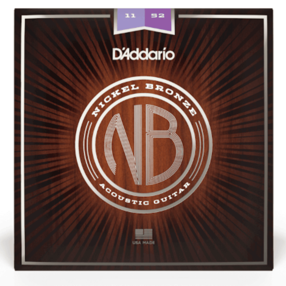 D'Addario NB1152 Nickel Bronze acoustic guitar strings custom light 11-52