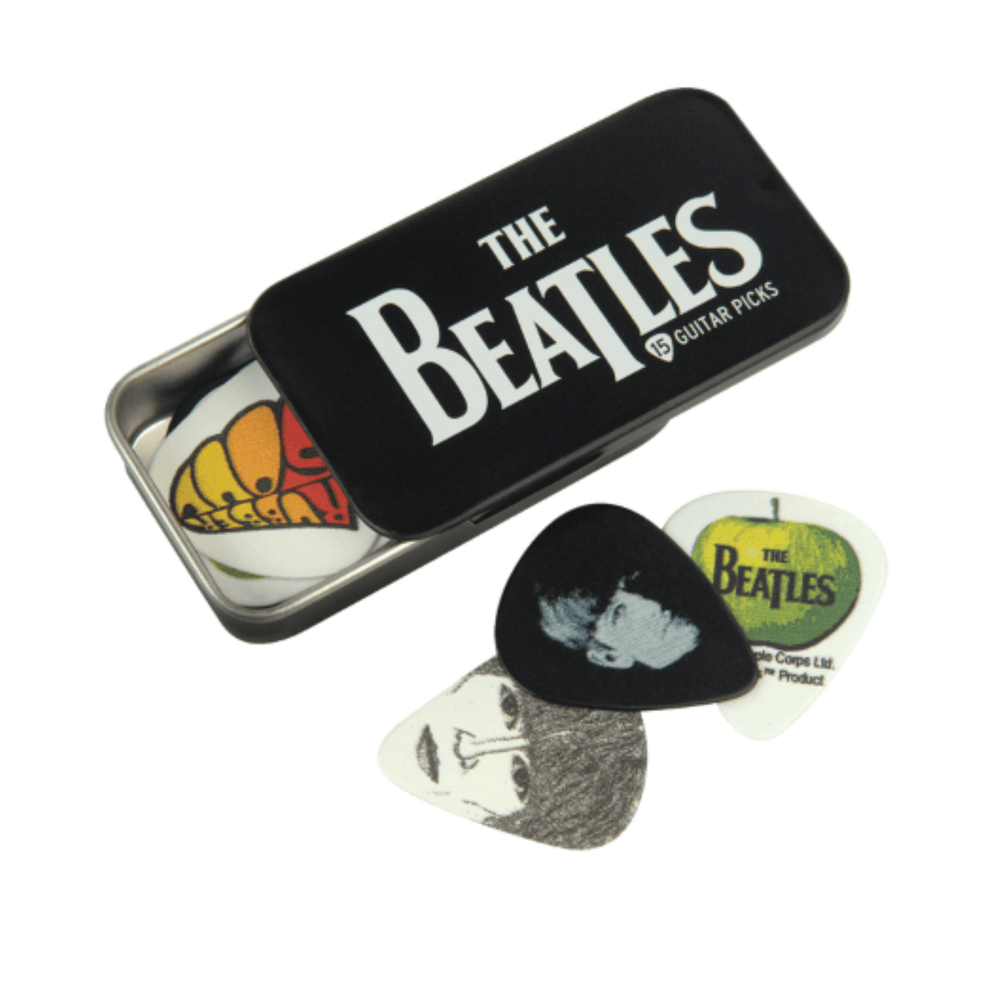 D'Addario Beatles Collection guitar pick tin with 15 medium gauge picks